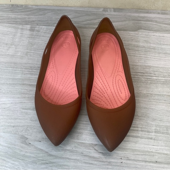 CROCS Rio Pointed Toe Jelly Slip On Flats Comfort Shoes Womens size 8 - Picture 2 of 9